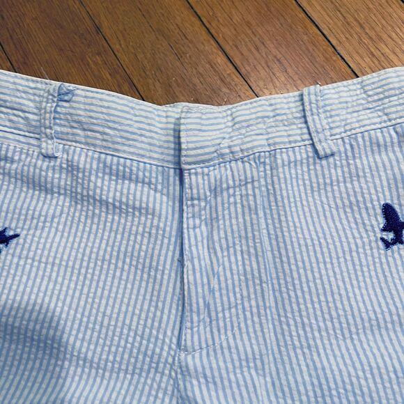 Preppy Seersucker Shorts by TF Laurence Size 5 Sharks Embroidered READ DESCRIPT - Picture 6 of 11
